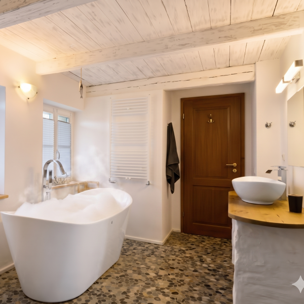 Badezimmer vom Ferienhaus am Deich